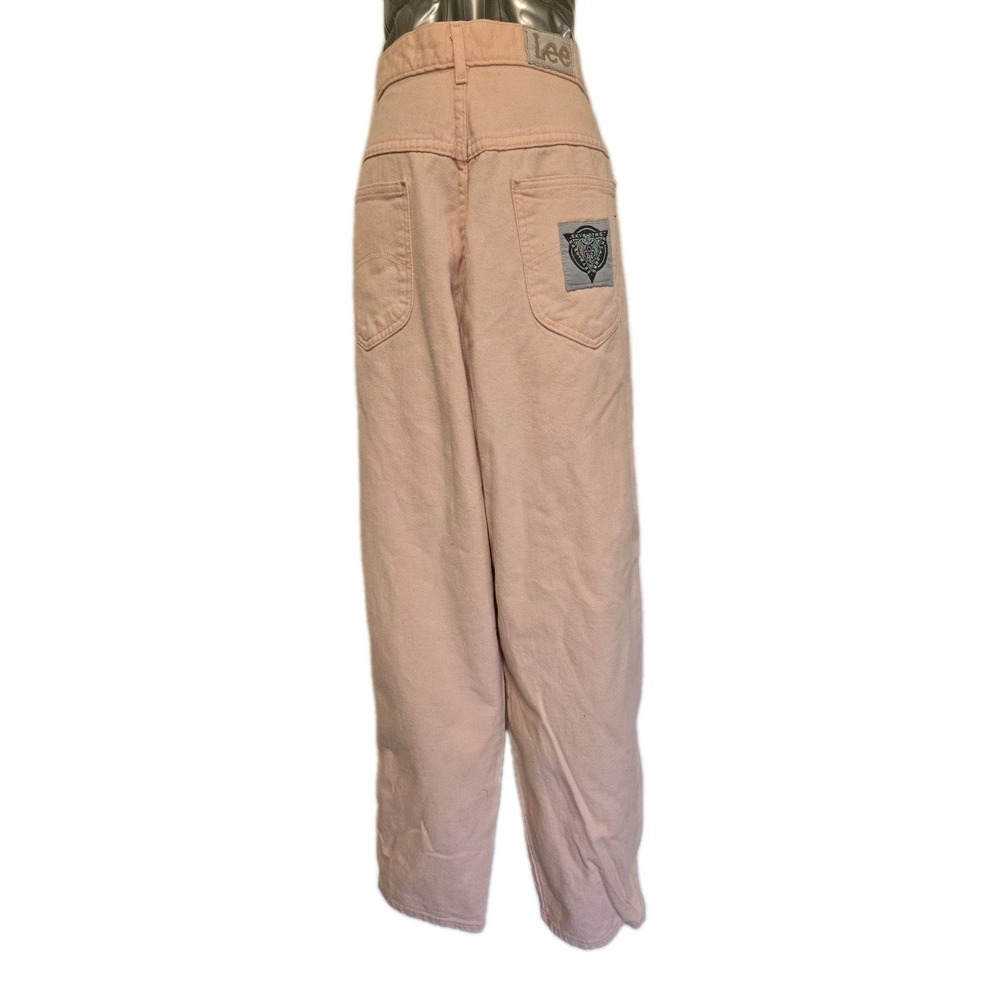 Vintage Lee Sky Rider Jeans Womens High Rise Pleated Size 14 Petite Pink